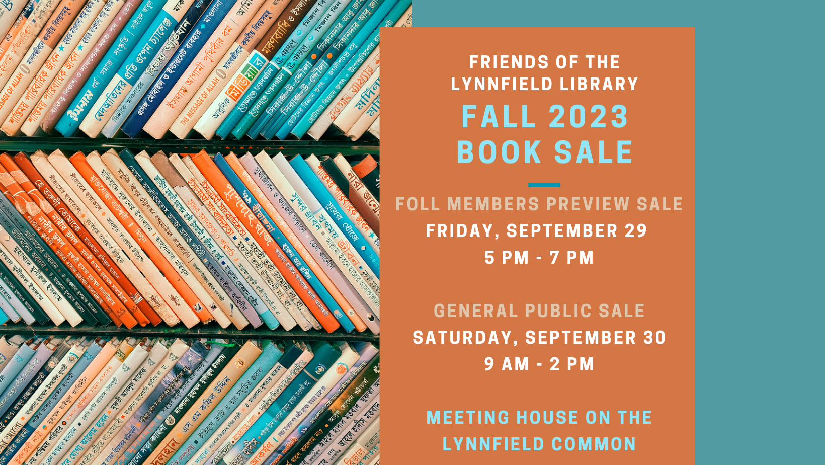 Join us for our Fall Book Sale Friends of the Lynnfield Library